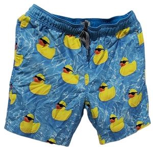 Men’s Trinity Collective Blue Yellow Bath Ducks size Large Swim Trunks!